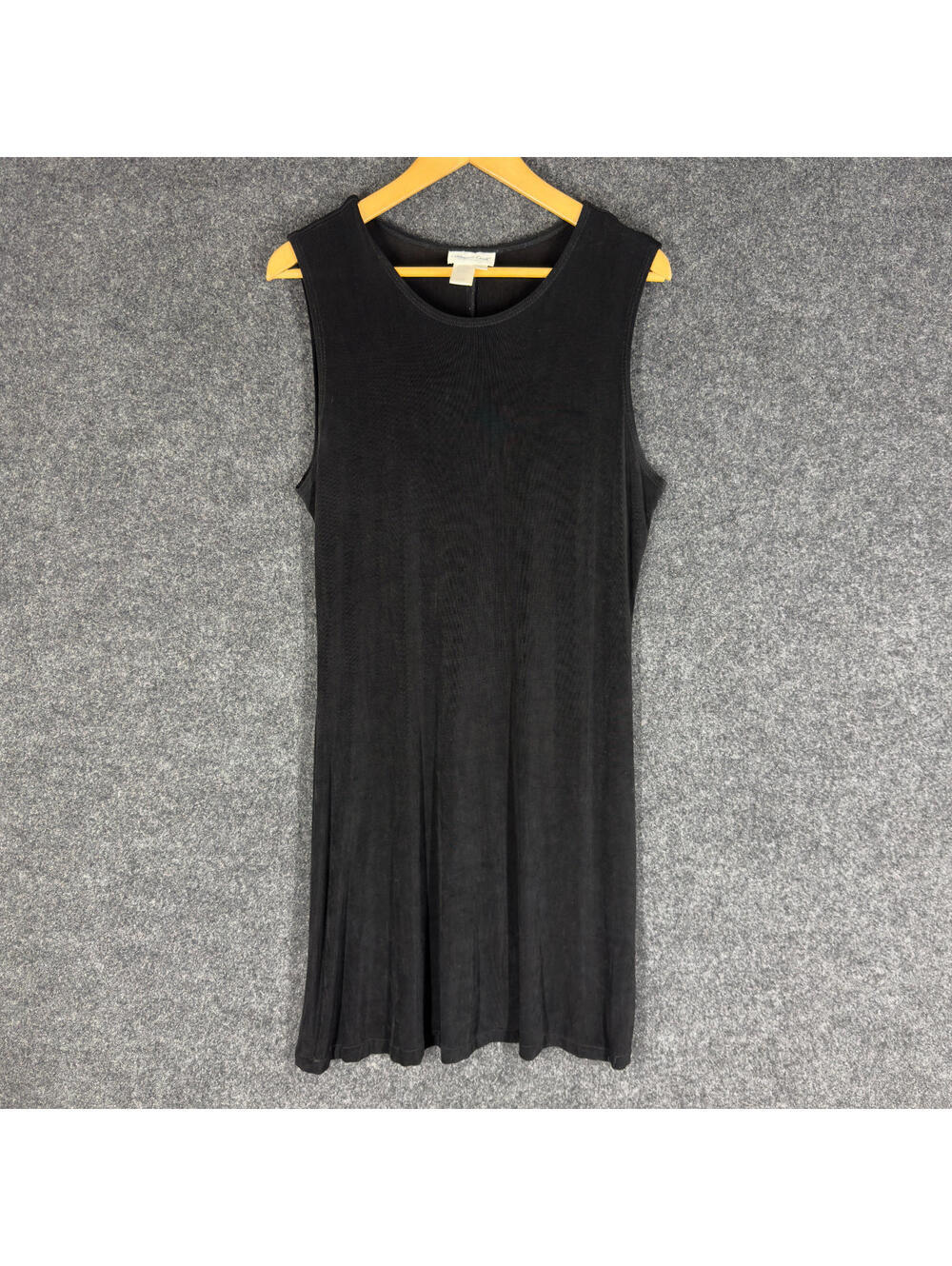 Coldwater Creek Dress Women L Large Black Shift Midi Sleeveless Round Neck